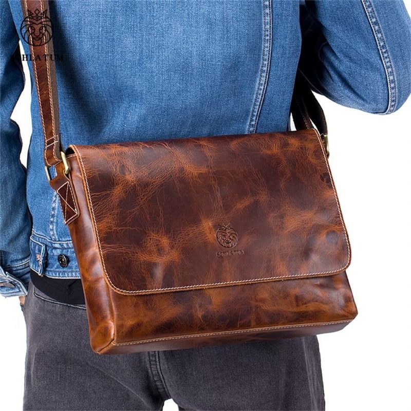 Axelväskor För Män Aristocrat Urban Leather Portfolio - Brun