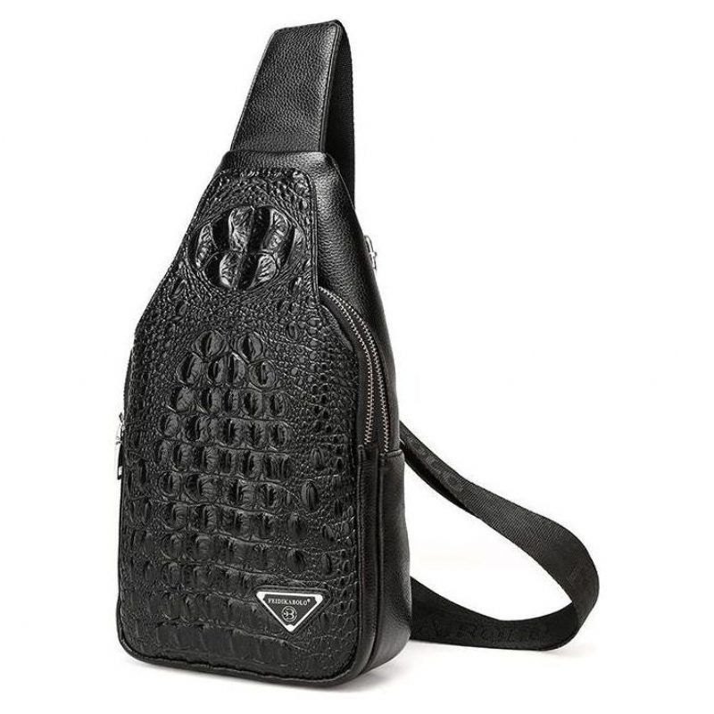 Axelväskor För Män Exotisk Croc-print Single Strap Sling Ryggsäck