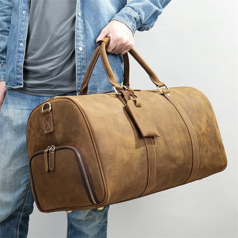 Axelväskor För Män Lyxig Leathercraft Casual Tote - Svart