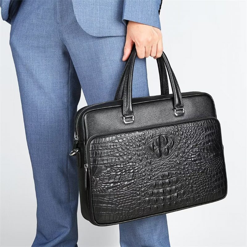 Axelväskor För Män Pinnacle Prestige Alligator Tote - Svart