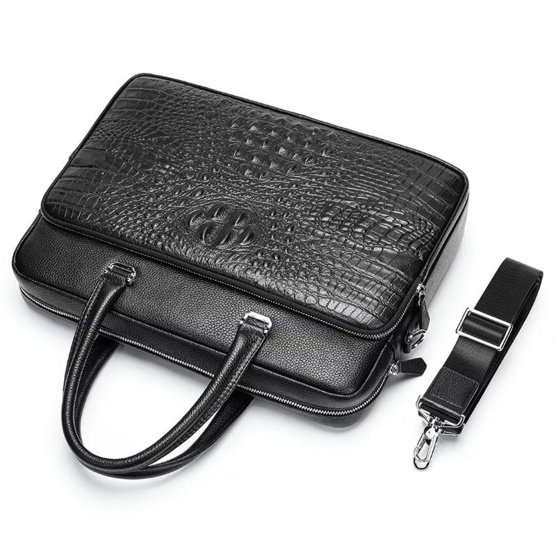 Axelväskor För Män Pinnacle Prestige Alligator Tote - Svart