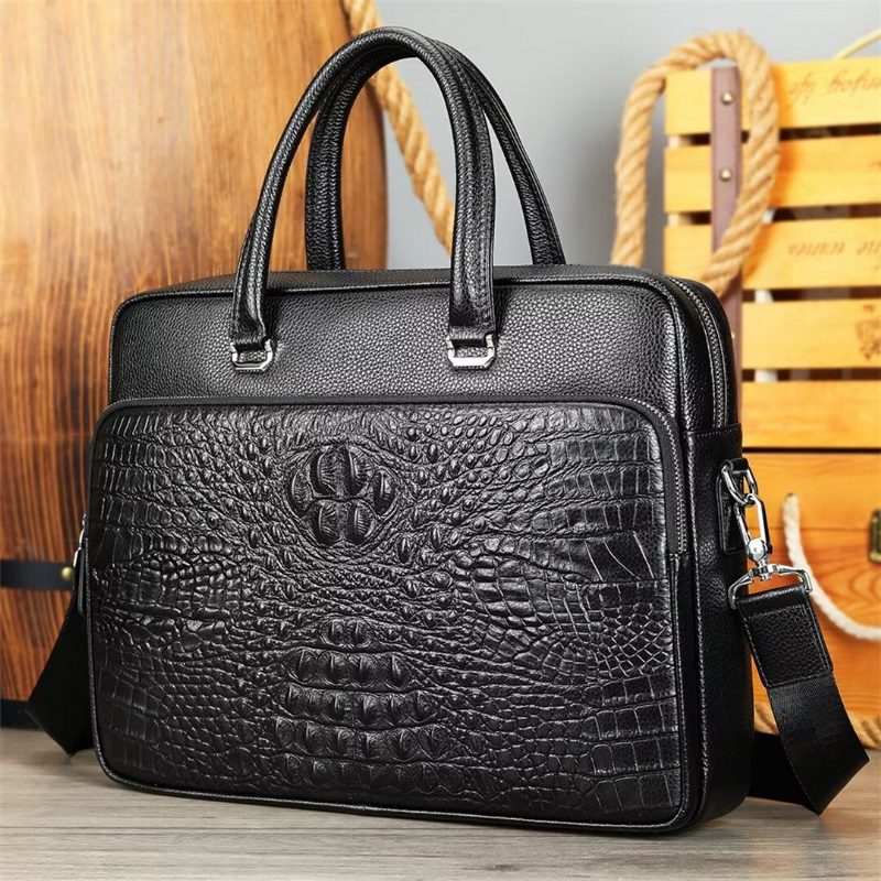 Axelväskor För Män Pinnacle Prestige Alligator Tote - Svart