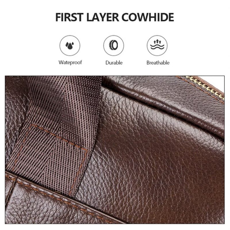 Axelväskor För Män Regal Square Leather Portfolio - Rödbrun