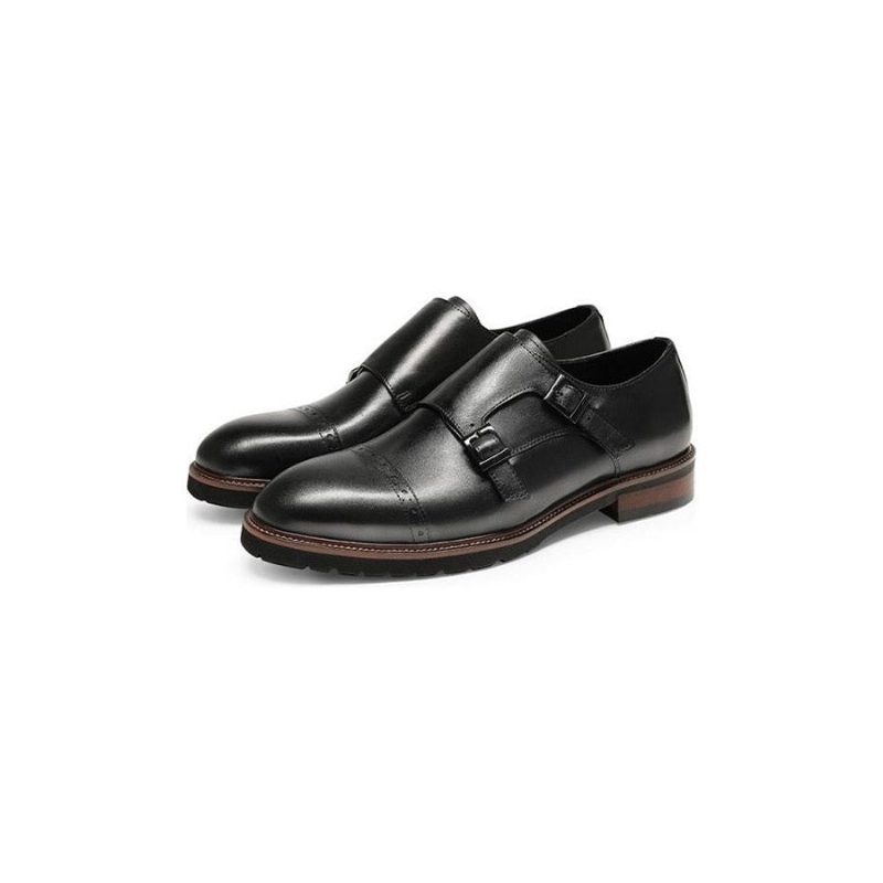 Formell Skor För Män Buckluxe Exotic Brogue Strap Fritidsskor - Svart