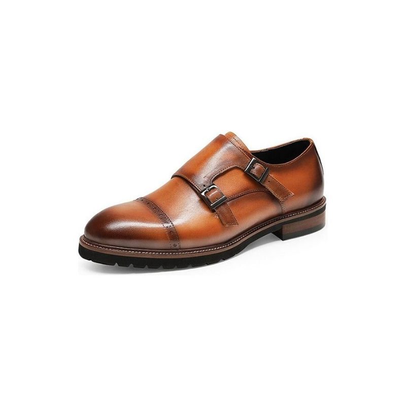 Formell Skor För Män Buckluxe Exotic Brogue Strap Fritidsskor - Kaffe