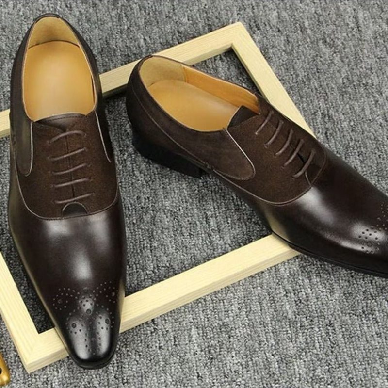 Formell Skor För Män Deluxe Bröllop Oxford Modishopulence Brogue - Kaffe