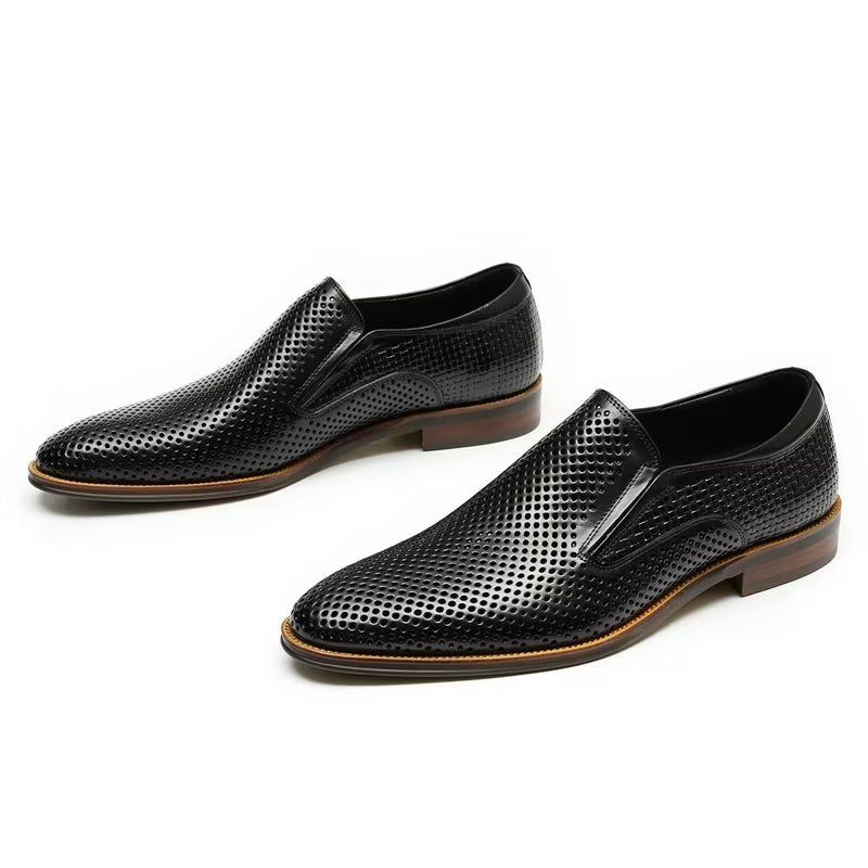 Formell Skor För Män Elegant Läder Brogue Style Bröllop Slip-ons - Svart