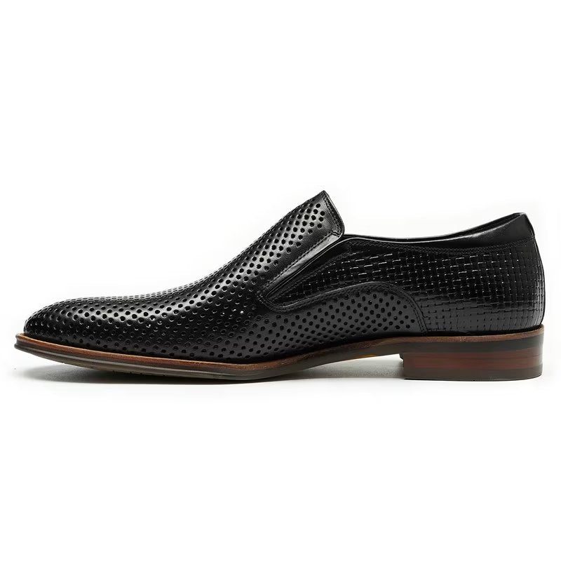 Formell Skor För Män Elegant Läder Brogue Style Bröllop Slip-ons - Svart