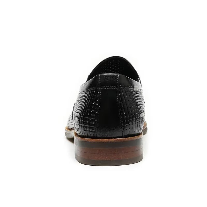 Formell Skor För Män Elegant Läder Brogue Style Bröllop Slip-ons - Svart