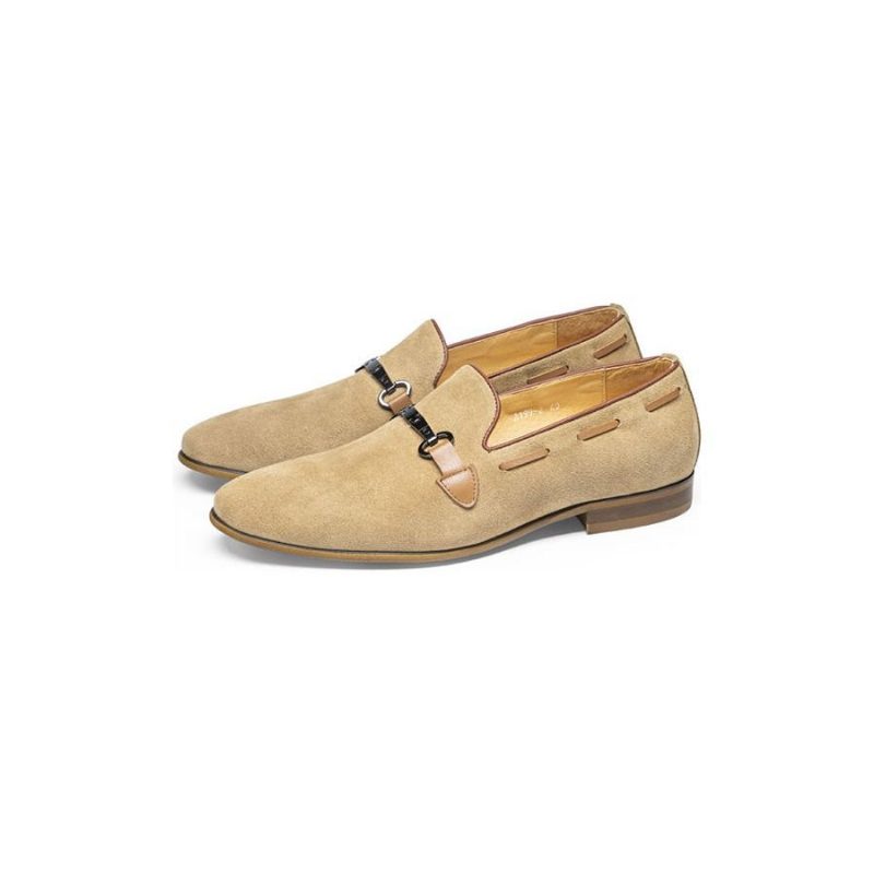 Formell Skor För Män Elegant Läder Slip-on Business Loafers - Beige