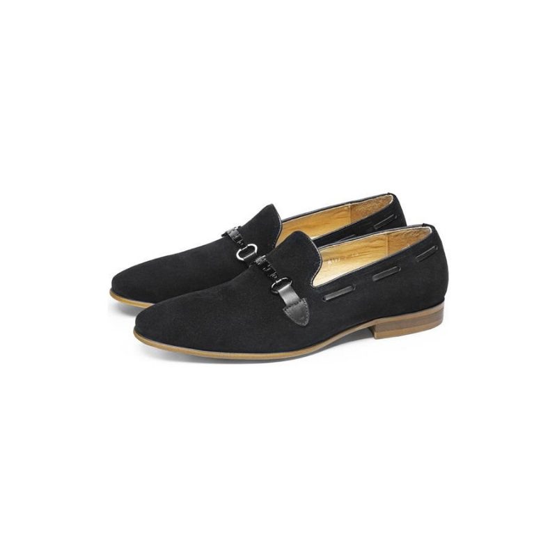 Formell Skor För Män Elegant Läder Slip-on Business Loafers - Svart