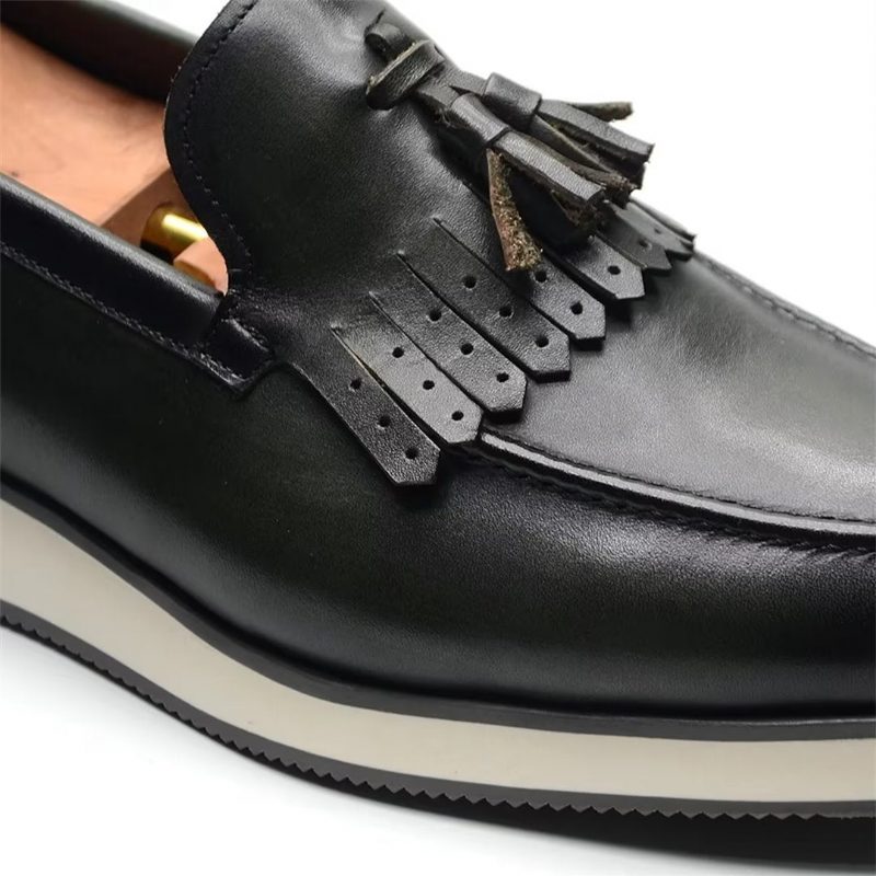 Formell Skor För Män Eleganta Slip-on Cow Leather Klänning - Mörkgrön