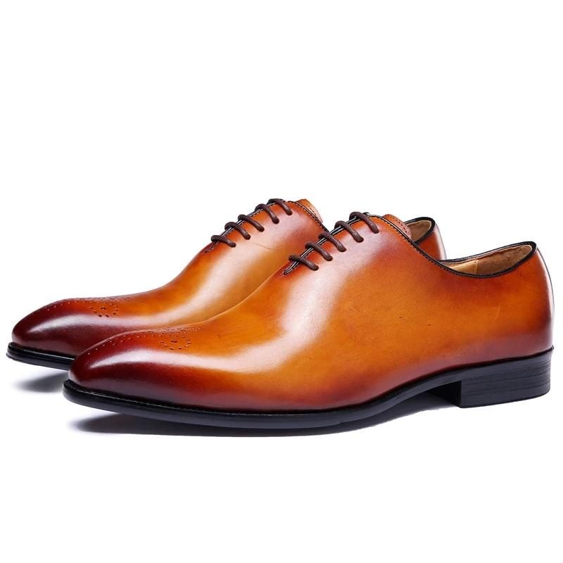 Formell Skor För Män Exotic Dot Style Brogue Klänning - Brun