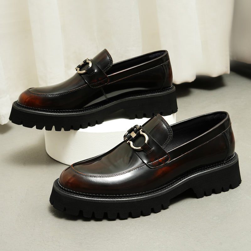 Formell Skor För Män Hazel Luxury Platform Slip-on Loafers - Bourgogne