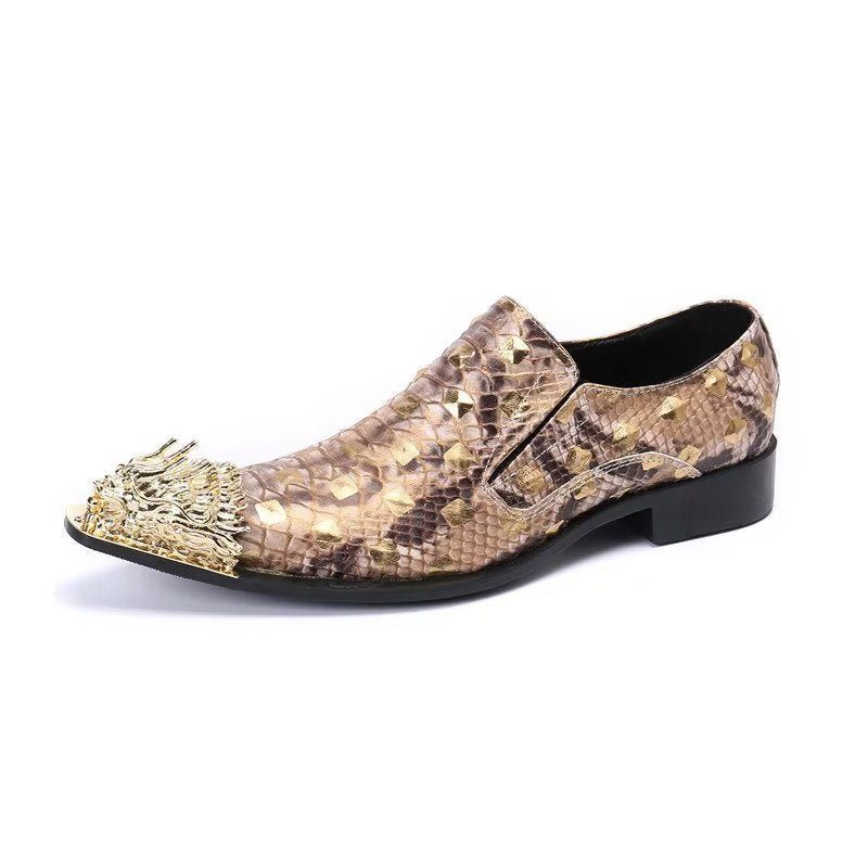 Formell Skor För Män Krokodilläder Elegance Slip-on Dress - Guld