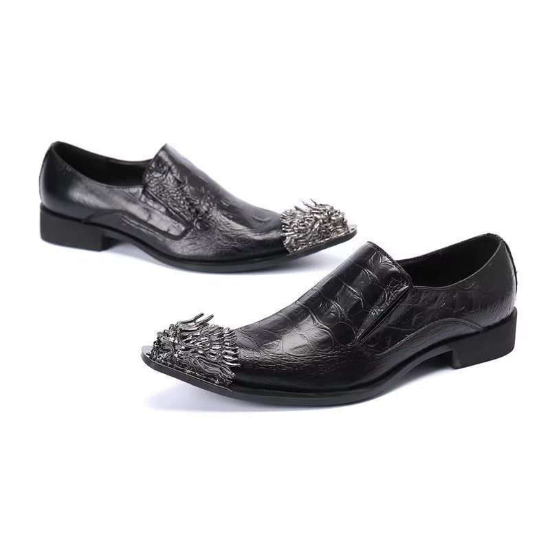 Formell Skor För Män Krokodilläder Elegance Slip-on Dress - Svart