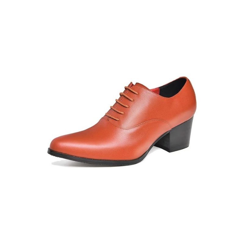 Formell Skor För Män Läder Oxford Dress - Orange