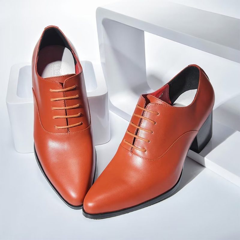 Formell Skor För Män Läder Oxford Dress - Orange