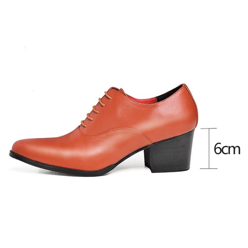 Formell Skor För Män Läder Oxford Dress - Orange