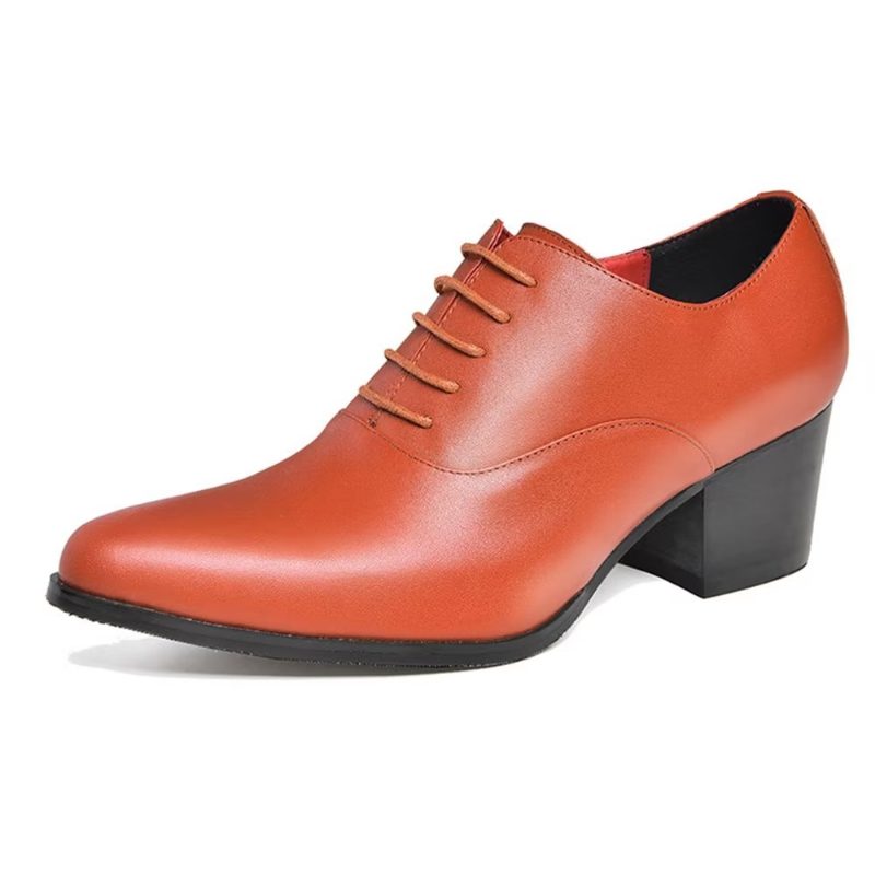 Formell Skor För Män Läder Oxford Dress - Orange