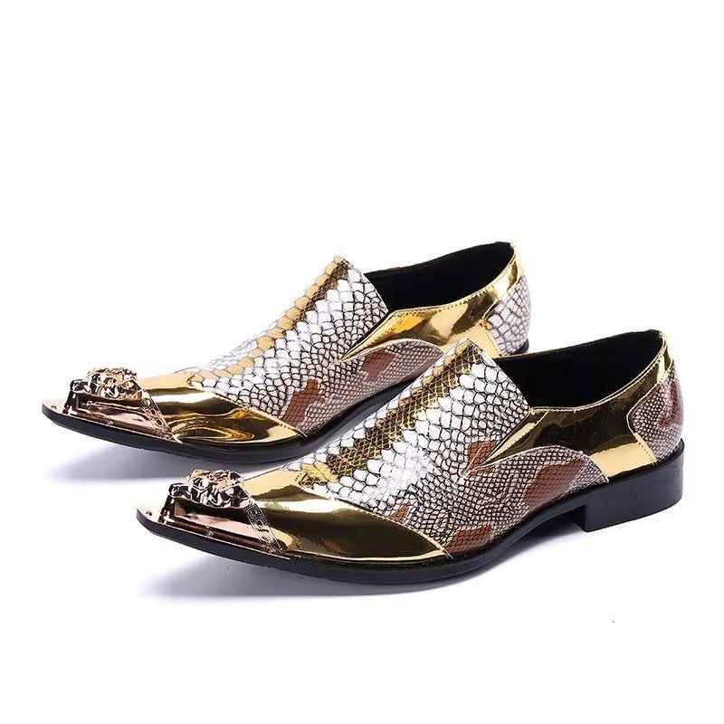 Formell Skor För Män Lyxiga Croctex Slip-on Dress - Guld