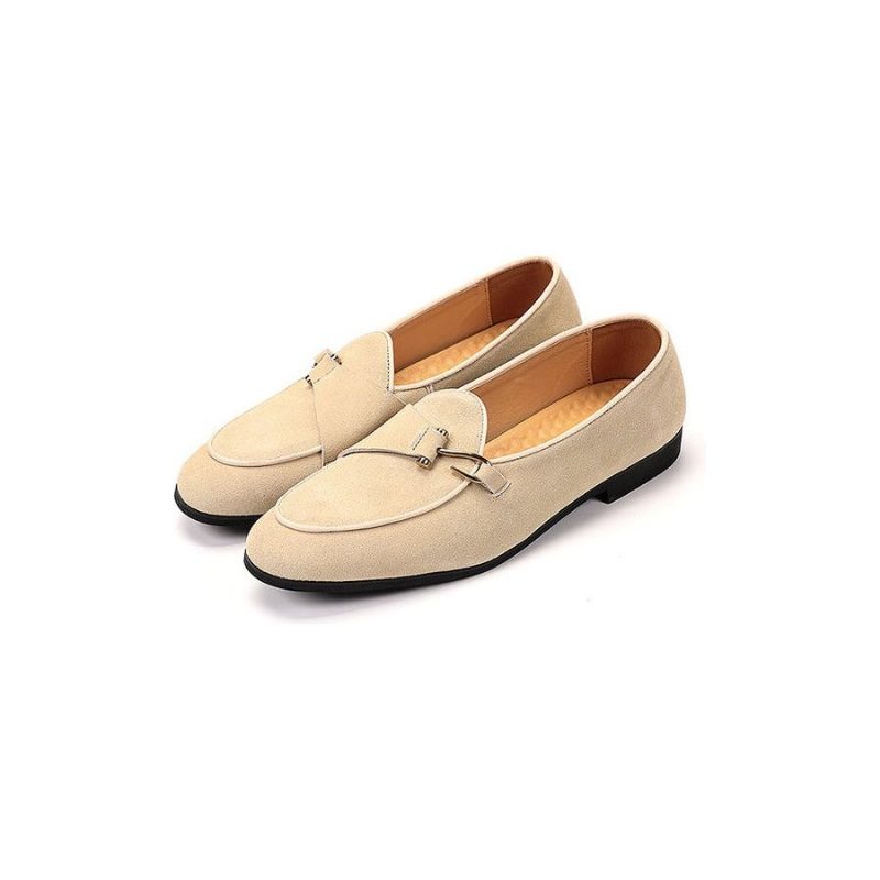 Formell Skor För Män Moderiktig Brogue Style Slip-on Klänning - Beige