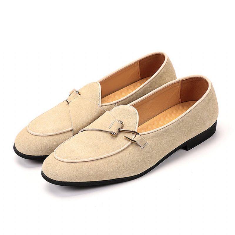 Formell Skor För Män Moderiktig Brogue Style Slip-on Klänning - Beige