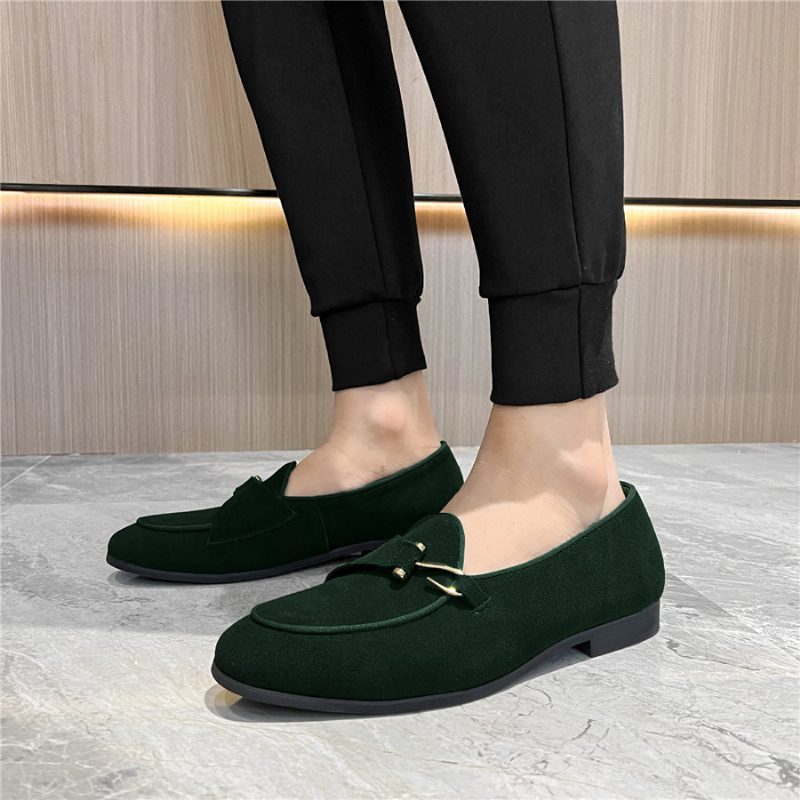 Formell Skor För Män Moderiktig Brogue Style Slip-on Klänning - Grön