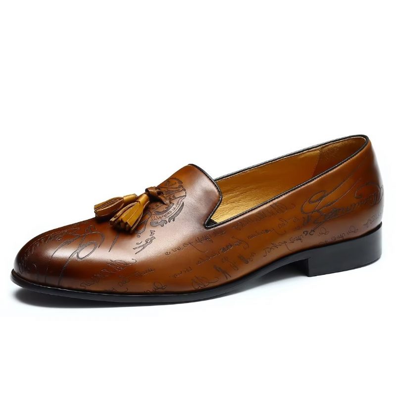 Formell Skor För Män Påkostade Läder Slip On Brogue Dress