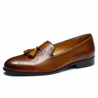 Formell Skor För Män Påkostade Läder Slip On Brogue Dress