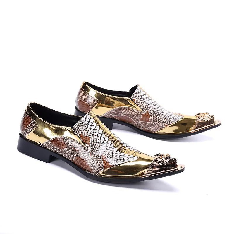 Formell Skor För Män Präglat Läder Chic Slip-on Smarta - Guld