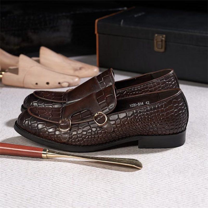 Formell Skor För Män Raffinerad Elegance Slip-on Loafers - Kaffe