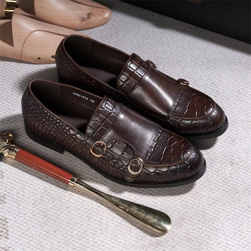 Formell Skor För Män Raffinerad Elegance Slip-on Loafers - Kaffe