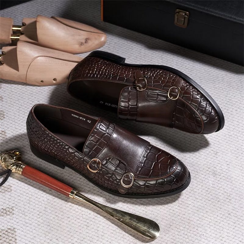 Formell Skor För Män Raffinerad Elegance Slip-on Loafers - Kaffe