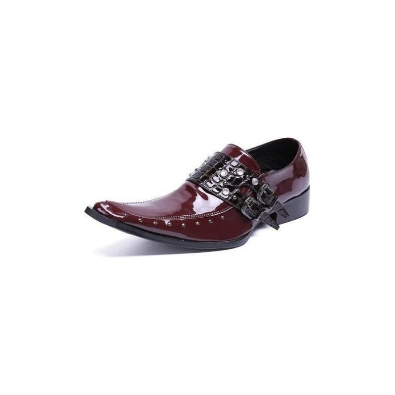 Formell Skor För Män Square Toe Oxford - Burgundy Gloss