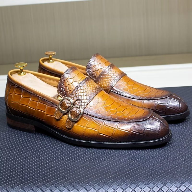 Formell Skor Herr Äkta Läder Elegant Crocformal Classic Brogues - Brun