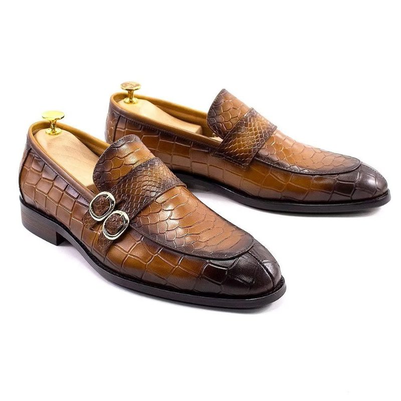 Formell Skor Herr Äkta Läder Elegant Crocformal Classic Brogues - Brun