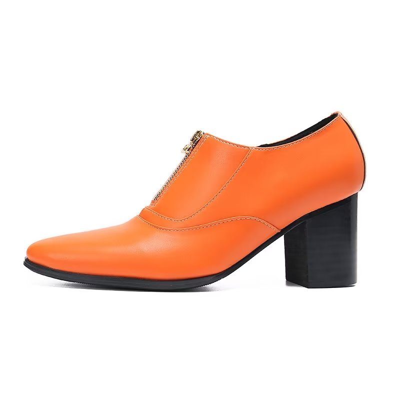 Formell Skor Herr Chic Äkta Läder Slip-on Klänning - Orange