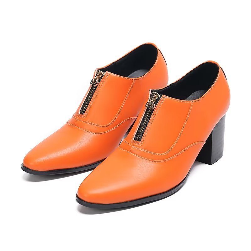 Formell Skor Herr Chic Äkta Läder Slip-on Klänning - Orange