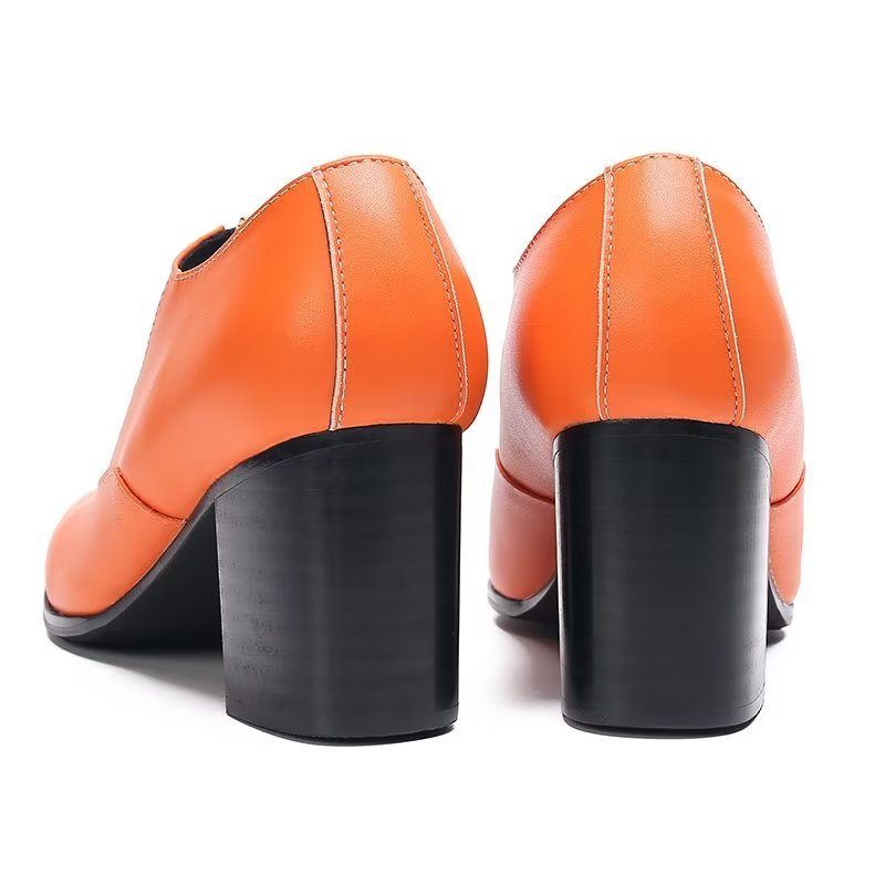 Formell Skor Herr Chic Äkta Läder Slip-on Klänning - Orange