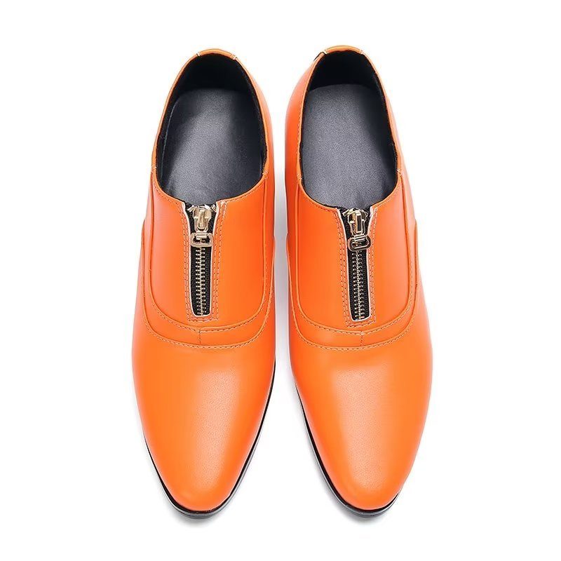 Formell Skor Herr Chic Äkta Läder Slip-on Klänning - Orange