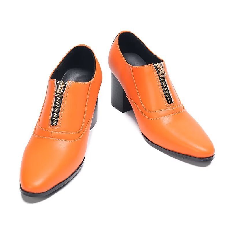 Formell Skor Herr Chic Äkta Läder Slip-on Klänning - Orange