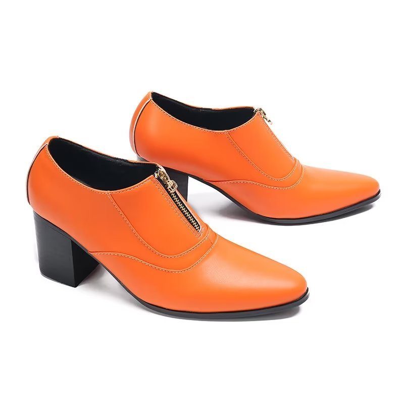 Formell Skor Herr Chic Äkta Läder Slip-on Klänning - Orange