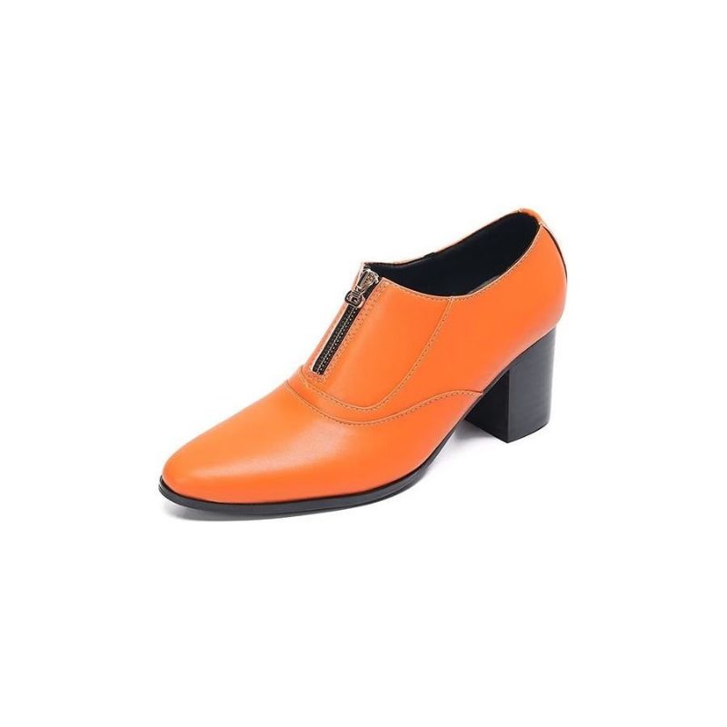 Formell Skor Herr Chic Äkta Läder Slip-on Klänning - Orange