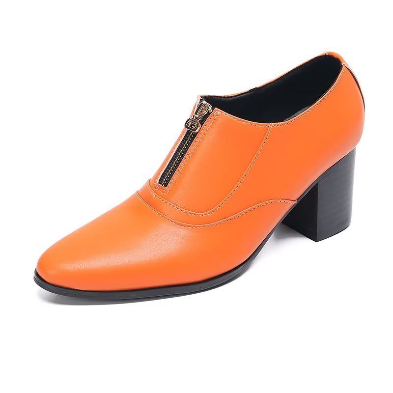 Formell Skor Herr Chic Äkta Läder Slip-on Klänning - Orange