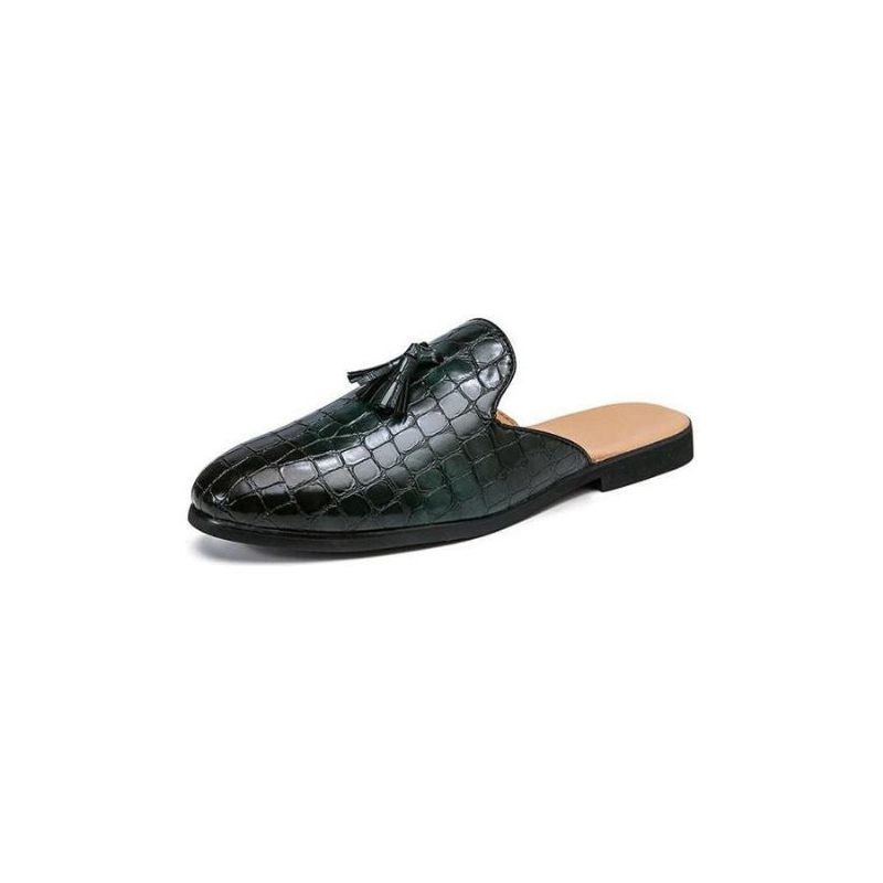 Formell Skor Herr Chic Bekväma Krokodilmönster Slip-on Mules - Grön