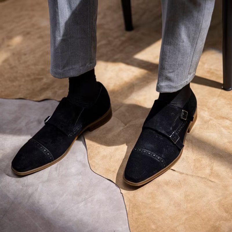 Formell Skor Herr Chic Spänne Stängning Monkstraps Klänning - Svart