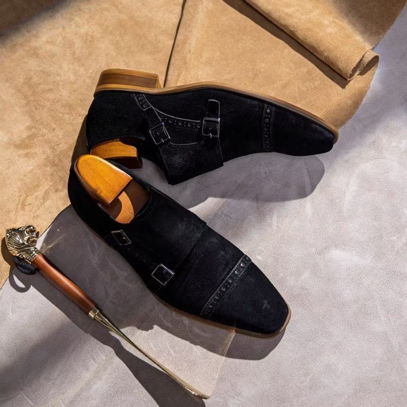 Formell Skor Herr Chic Spänne Stängning Monkstraps Klänning - Svart