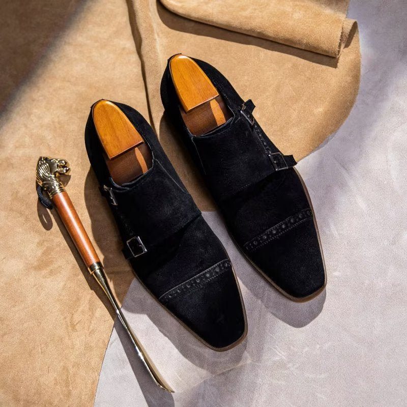 Formell Skor Herr Chic Spänne Stängning Monkstraps Klänning - Svart