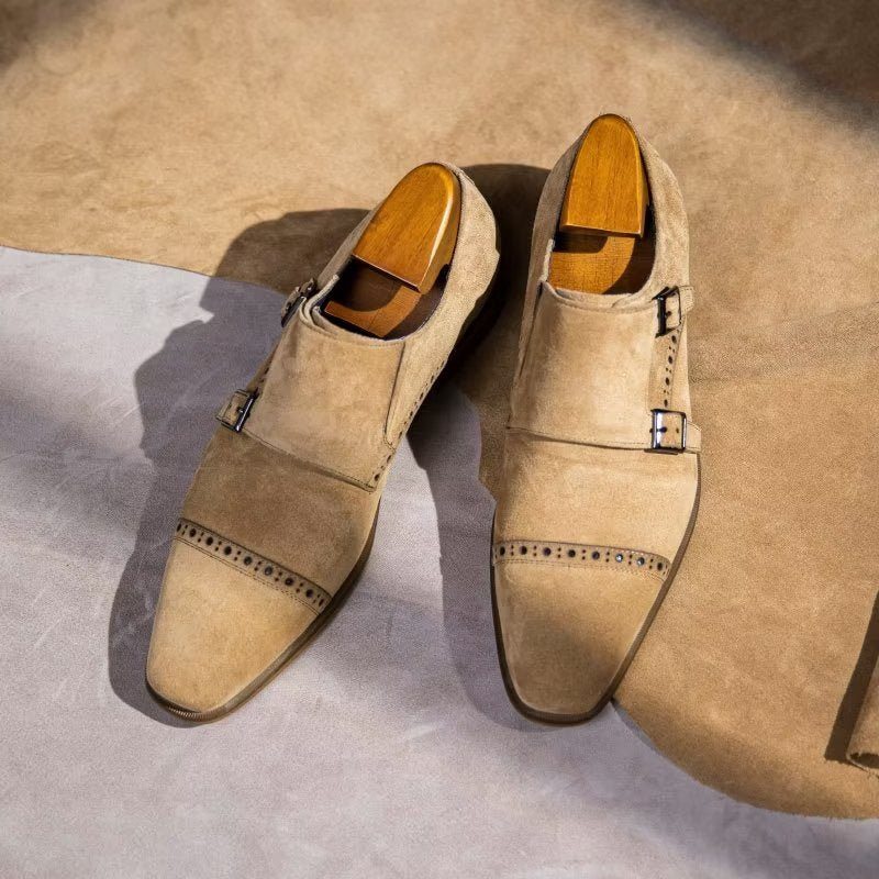 Formell Skor Herr Chic Spänne Stängning Monkstraps Klänning - Beige